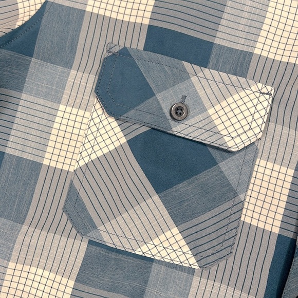 Orvis Classic Collection Blue & White Plaid Men's Button Down SS Casual Shirt L - Picture 4 of 8